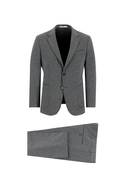 Orta Gri 7 Drop Slim Fit Dar Kesim Takım Elbise