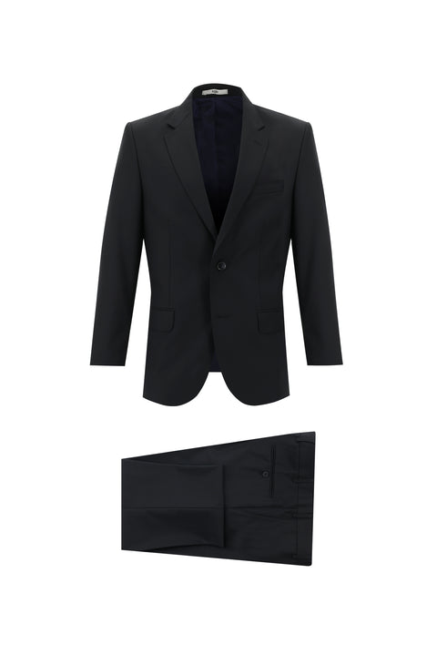 Black 6-Drop Regular Fit Standard Cut Suit