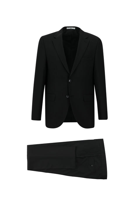 Siyah 4 Drop Relaxed Fit Rahat Kesim Takım Elbise