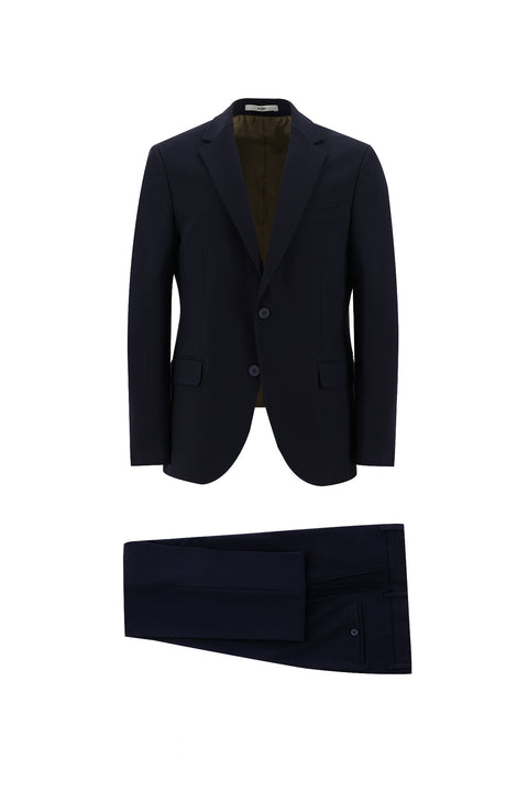 Koyu Lacivert 7 Drop Slim Fit Dar Kesim Takım Elbise