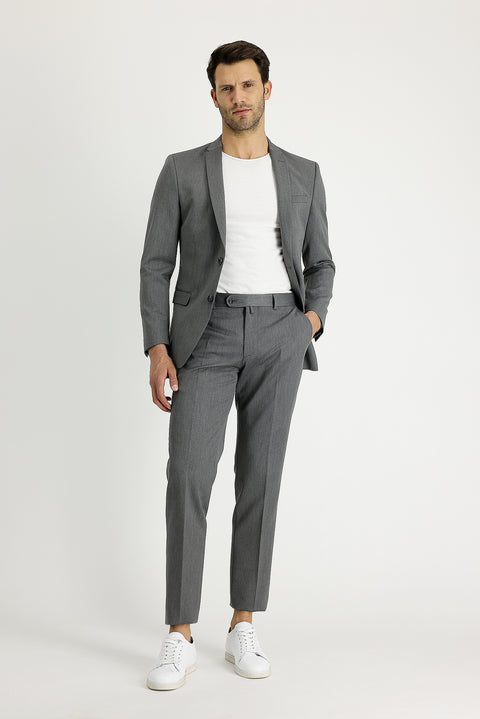Orta Gri 7 Drop Super Slim Fit Eksra Dar Kesim Takım Elbise