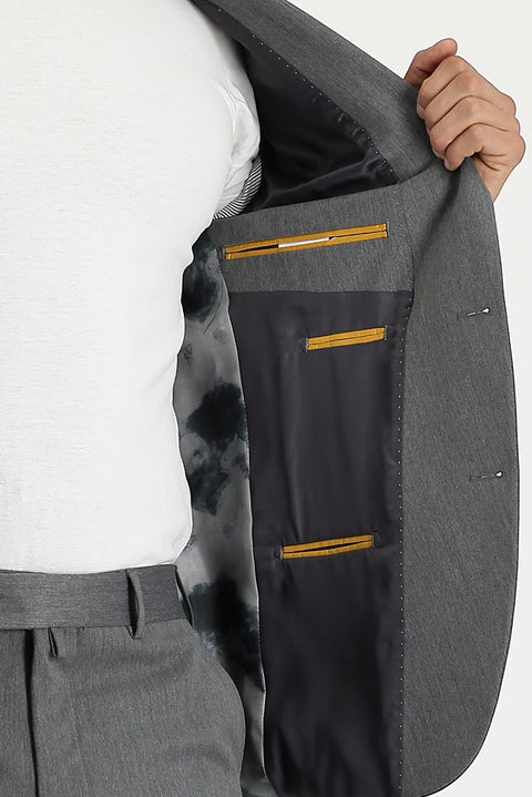 Orta Gri 7 Drop Super Slim Fit Eksra Dar Kesim Takım Elbise
