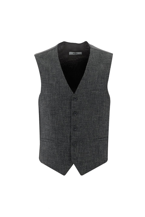 Orta Antrasit 6 Drop Regular Fit Standart Kesim Kombinli Yelekli Takım Elbise