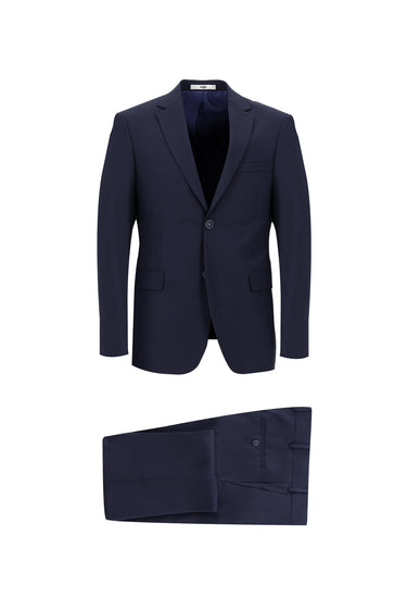 Koyu Lacivert Slim Fit Dar Kesim Klasik Takım Elbise