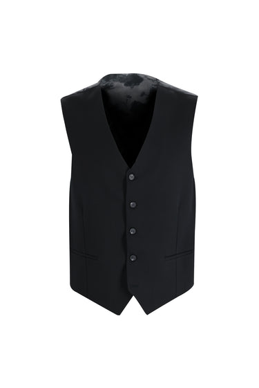 Siyah Super Slim Fit Ekstra Dar Kesim Yelekli Takım Elbise
