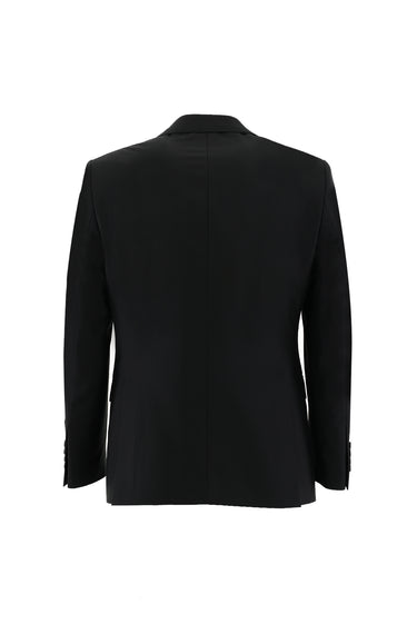 Siyah Slim Fit Dar Kesim Yelekli Takım Elbise