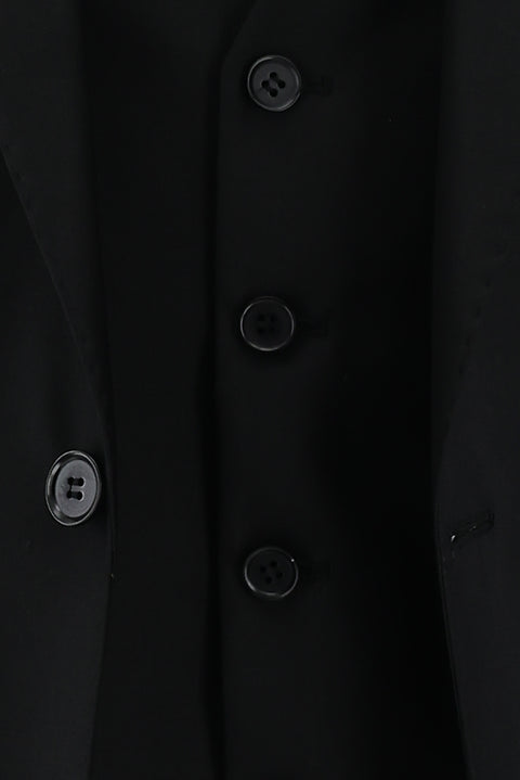 Siyah 7 Drop Slim Fit Dar Kesim Yelekli Takım Elbise