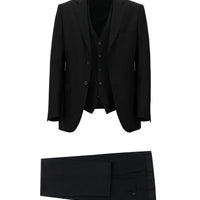 Black 6-Drop Regular Fit Suit with Vest
