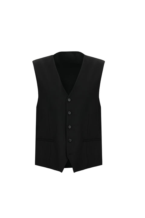 Black 6-Drop Regular Fit Suit with Vest