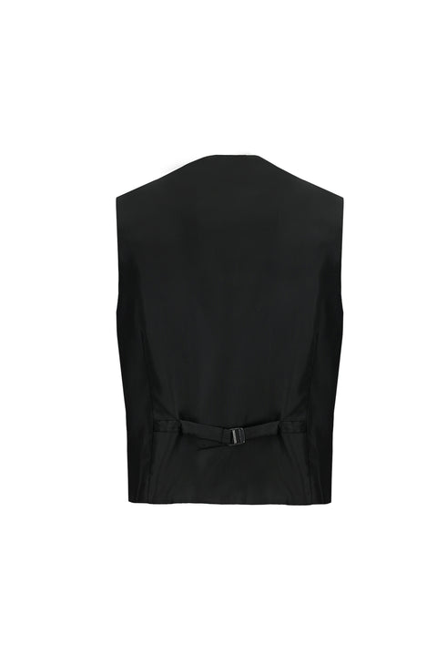 Black 6-Drop Regular Fit Suit with Vest