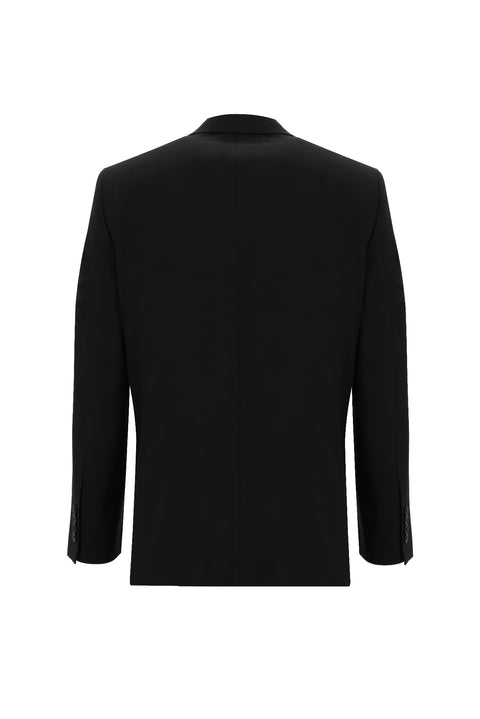 Siyah 4 Drop Relaxed Fit Rahat Kesim Yünlü Takım Elbise