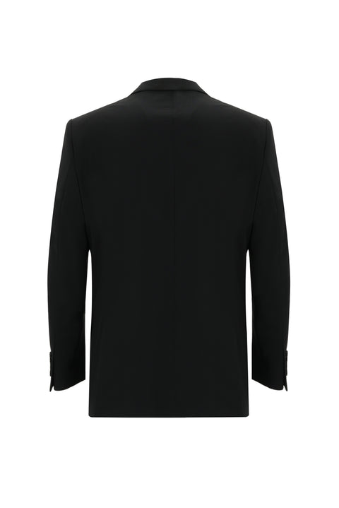 Siyah 7 Drop Slim Fit Dar Kesim Yünlü Takım Elbise