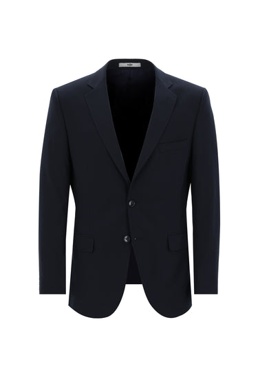  Koyu Lacivert Regular Fit Yünlü Klasik Takım Elbise