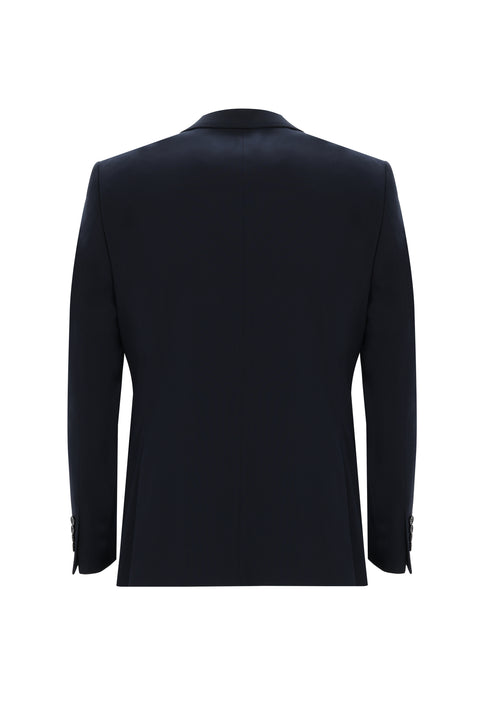 Koyu Lacivert 6 Drop Regular Fit Standart Kesim Yünlü Takım Elbise