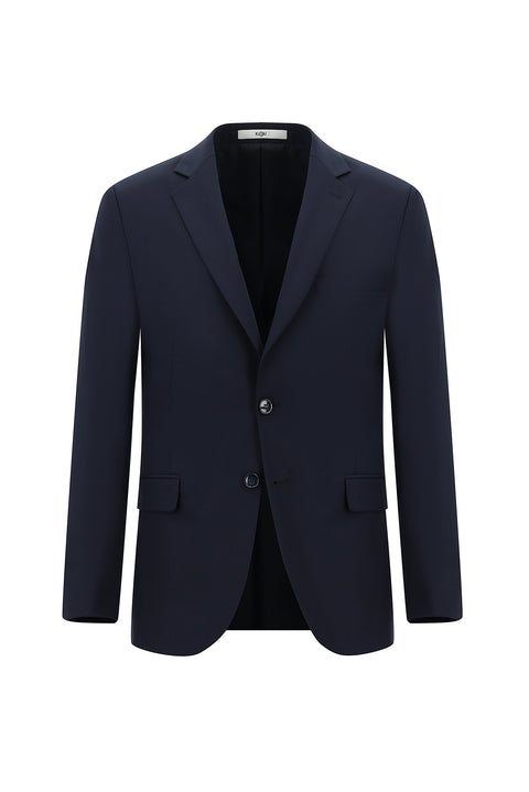 Dark Navy 4-Drop Relaxed Fit Wool Suit