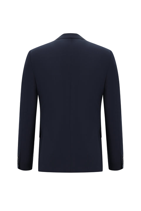 Dark Navy 4-Drop Relaxed Fit Wool Suit