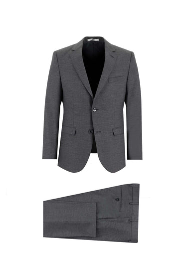  Koyu Füme Relaxed Fit Rahat Kesim Yünlü Klasik Takım Elbise