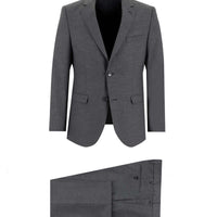 Koyu Füme Slim Fit Dar Kesim Yünlü Klasik Takım Elbise