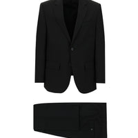 Siyah 7 Drop Slim Fit Dar Kesim Yünlü Takım Elbise