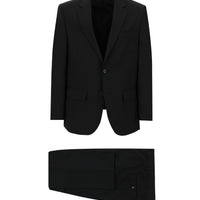 Siyah Slim Fit Dar Kesim Yünlü Klasik Takım Elbise