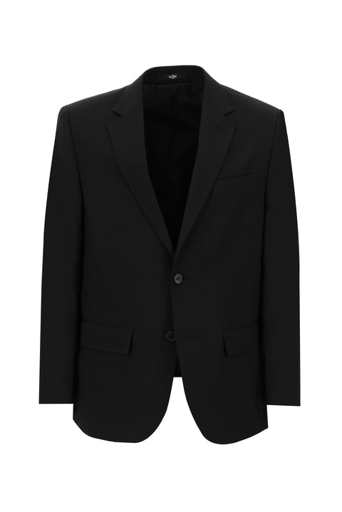 Siyah 4 Drop Relaxed Fit Rahat Kesim Yünlü Takım Elbise