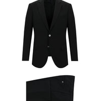 Siyah Regular Fit Yünlü Klasik Takım Elbise