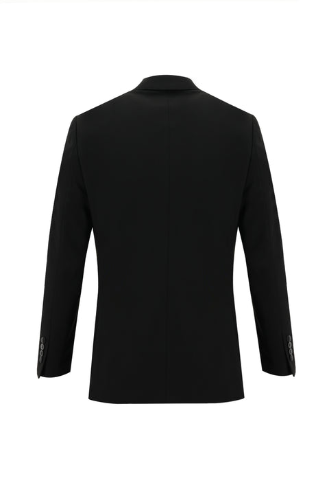 Siyah 6 Drop Regular Fit Standart Kesim Yünlü Takım Elbise