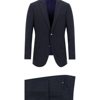 Koyu Lacivert Regular Fit Yünlü Klasik Takım Elbise