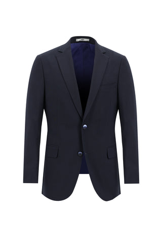  Koyu Lacivert Regular Fit Yünlü Klasik Takım Elbise