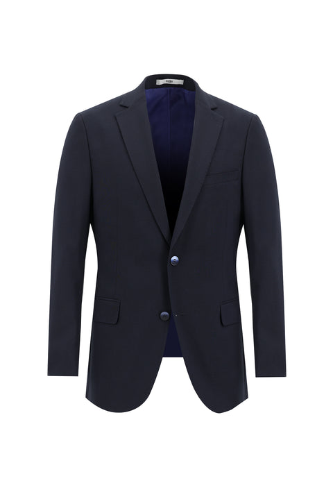 Koyu Lacivert 6 Drop Regular Fit Standart Kesim Yünlü Takım Elbise