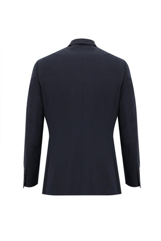  Koyu Lacivert Regular Fit Yünlü Klasik Takım Elbise