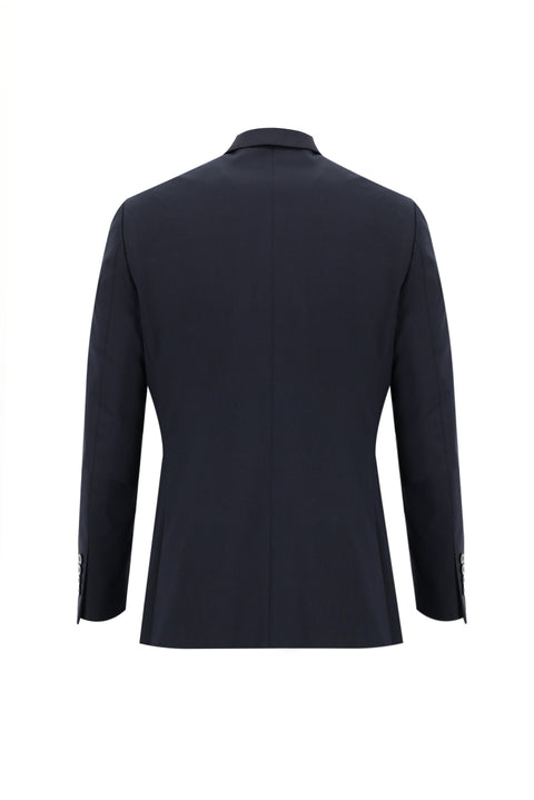 Koyu Lacivert 6 Drop Regular Fit Standart Kesim Yünlü Takım Elbise