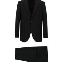 Black 4-Drop Relaxed Fit Wool Suit