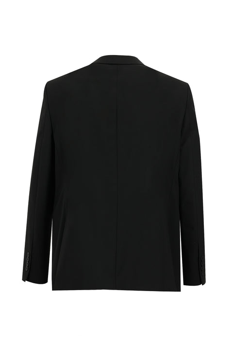 Black 4-Drop Relaxed Fit Wool Suit