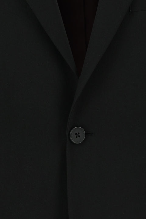 Black 4-Drop Relaxed Fit Wool Suit