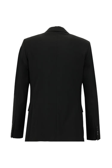  Siyah Slim Fit Dar Kesim Yünlü Klasik Takım Elbise