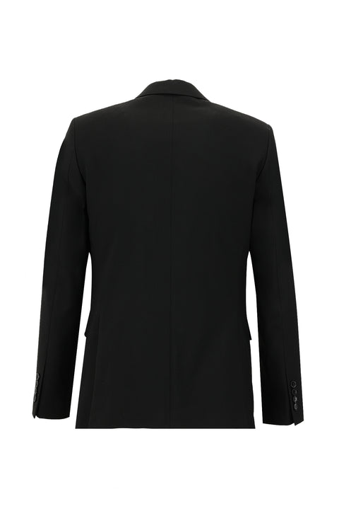 Siyah 7 Drop Slim Fit Dar Kesim Yünlü Takım Elbise