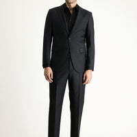 Black 7 Drop Slim Fit Narrow Cut Wool Suit