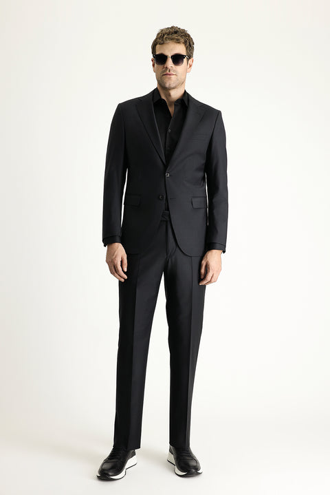 Black 7 Drop Slim Fit Narrow Cut Wool Suit