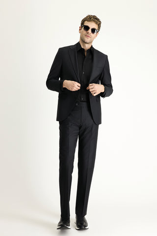  Siyah 7 Drop Slim Fit Dar Kesim Takım Elbise