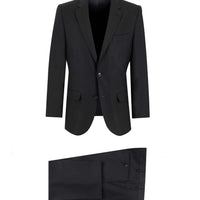 Siyah Slim Fit Dar Kesim Yünlü Klasik Takım Elbise