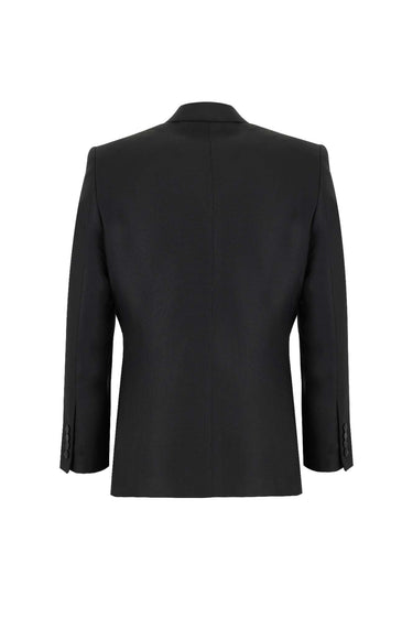 Siyah Slim Fit Dar Kesim Yünlü Klasik Takım Elbise