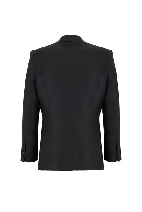 Black 4-Drop Relaxed Fit Wool Suit