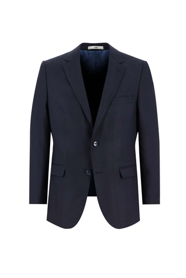 Koyu Lacivert Slim Fit Dar Kesim Yünlü Klasik Takım Elbise