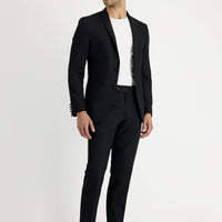 Siyah 7 Drop Super Slim Fit Eksra Dar Kesim Takım Elbise
