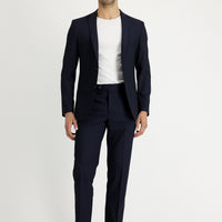 Koyu Lacivert 7 Drop Super Slim Fit Eksra Dar Kesim Takım Elbise