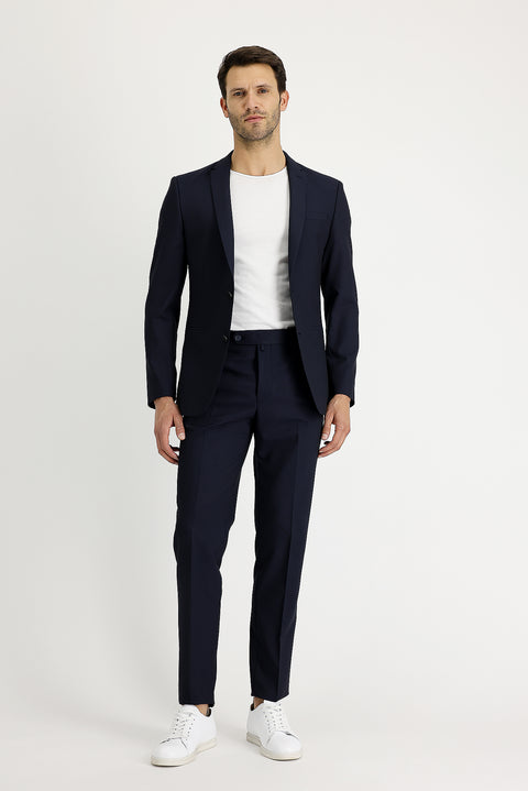 Koyu Lacivert 7 Drop Super Slim Fit Eksra Dar Kesim Takım Elbise