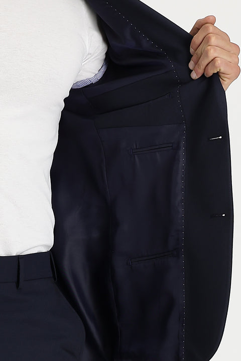 Koyu Lacivert 7 Drop Super Slim Fit Eksra Dar Kesim Takım Elbise