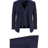 Koyu Lacivert 7 Drop Super Slim Fit Eksra Dar Kesim Yelekli Takım Elbise