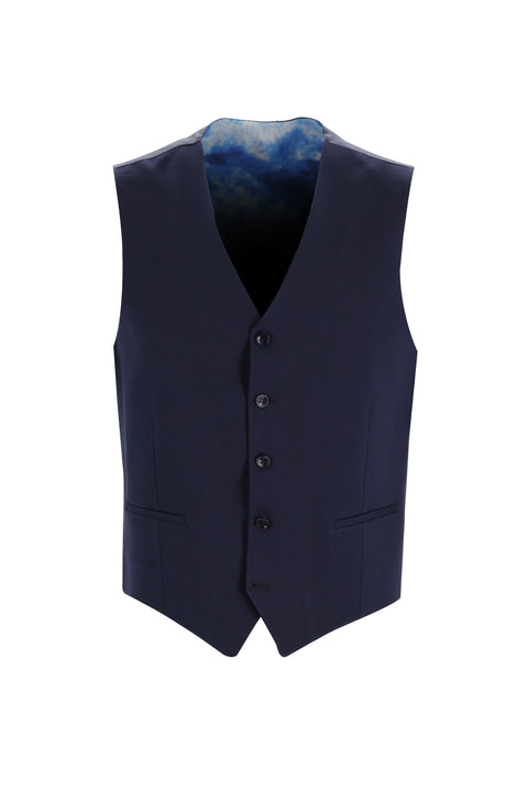Koyu Lacivert 7 Drop Super Slim Fit Eksra Dar Kesim Yelekli Takım Elbise